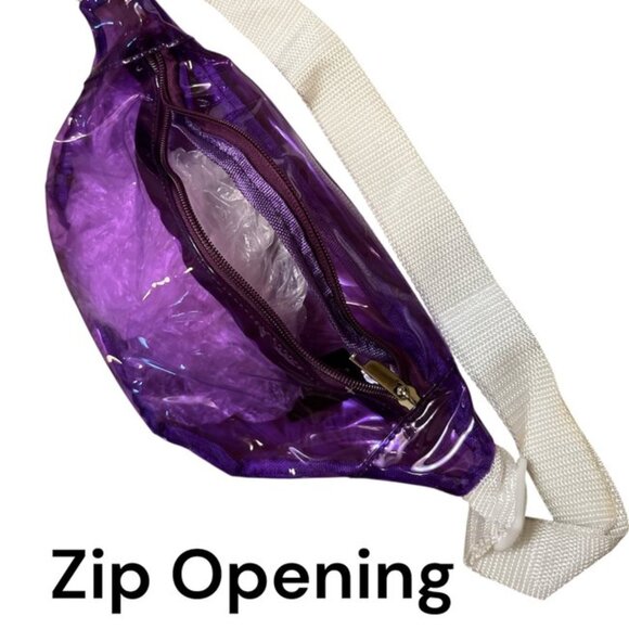 Minky Accessories Clear Purple Fanny Pack NWT - Picture 3 of 3